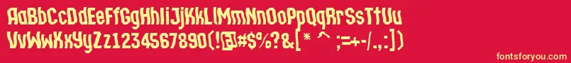 ATechnicswvDemibold Font – Yellow Fonts on Red Background