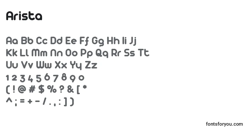 A fonte Arista – alfabeto, números, caracteres especiais