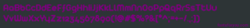 Czcionka Arista – fioletowe czcionki na czarnym tle