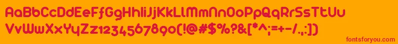 フォントArista – オレンジの背景に赤い文字