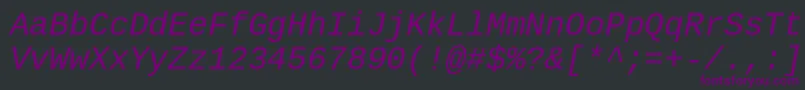 Fonte CousineItalic – fontes roxas em um fundo preto