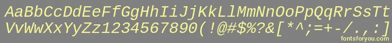 CousineItalic Font – Yellow Fonts on Gray Background