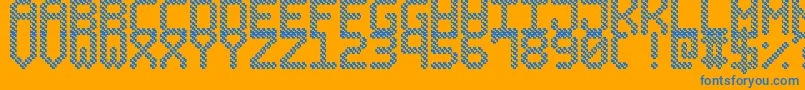 BubblePixel7Hatch Font – Blue Fonts on Orange Background