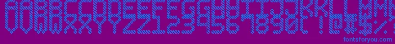 BubblePixel7Hatch Font – Blue Fonts on Purple Background