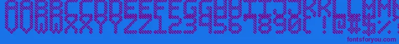 BubblePixel7Hatch Font – Purple Fonts on Blue Background