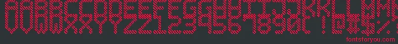 BubblePixel7Hatch Font – Red Fonts on Black Background