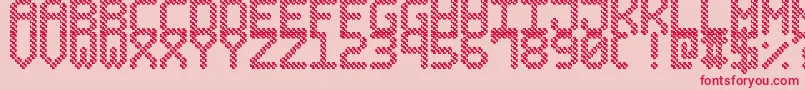 BubblePixel7Hatch Font – Red Fonts on Pink Background