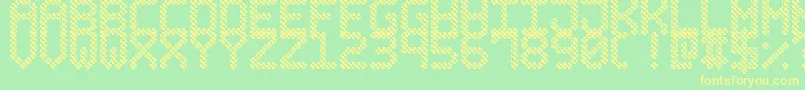 BubblePixel7Hatch Font – Yellow Fonts on Green Background