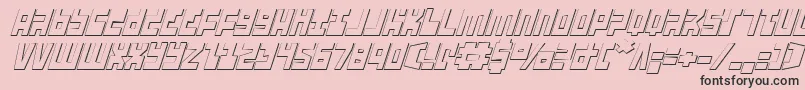 UfoHunter3DItalic Font – Black Fonts on Pink Background