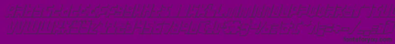 UfoHunter3DItalic-Schriftart – Schwarze Schriften auf violettem Hintergrund