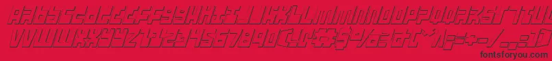 UfoHunter3DItalic Font – Black Fonts on Red Background