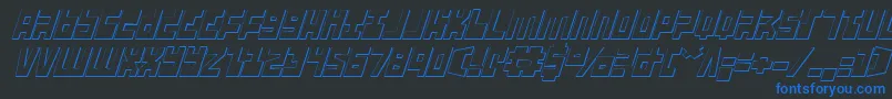 UfoHunter3DItalic Font – Blue Fonts on Black Background