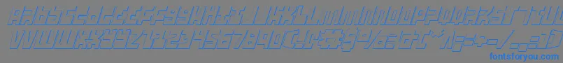 UfoHunter3DItalic Font – Blue Fonts on Gray Background