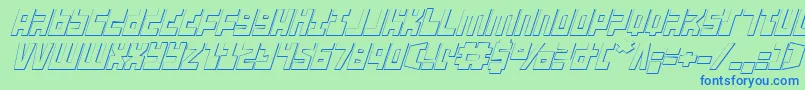 UfoHunter3DItalic Font – Blue Fonts on Green Background