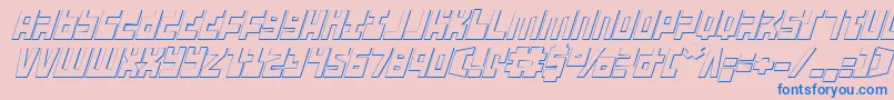 UfoHunter3DItalic Font – Blue Fonts on Pink Background