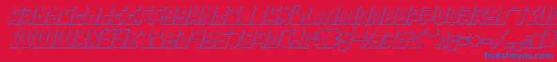 UfoHunter3DItalic Font – Blue Fonts on Red Background