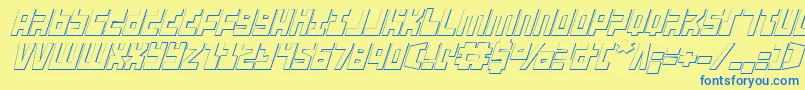 UfoHunter3DItalic Font – Blue Fonts on Yellow Background