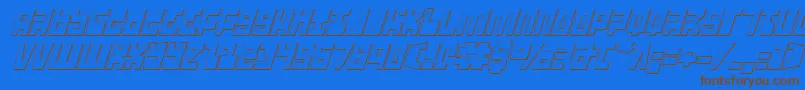 UfoHunter3DItalic Font – Brown Fonts on Blue Background