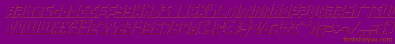 UfoHunter3DItalic Font – Brown Fonts on Purple Background