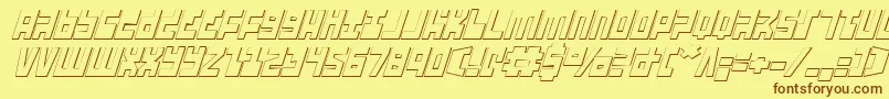 UfoHunter3DItalic Font – Brown Fonts on Yellow Background