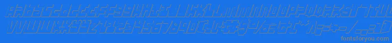 UfoHunter3DItalic Font – Gray Fonts on Blue Background