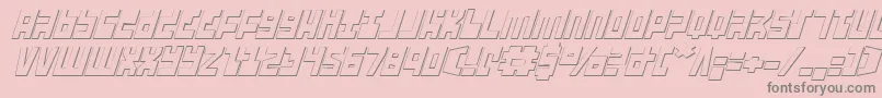 UfoHunter3DItalic Font – Gray Fonts on Pink Background