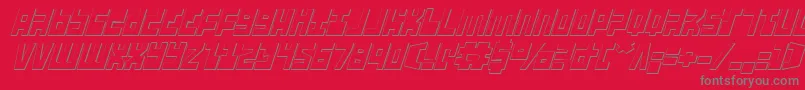 UfoHunter3DItalic Font – Gray Fonts on Red Background