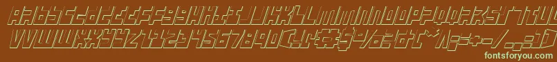 UfoHunter3DItalic Font – Green Fonts on Brown Background