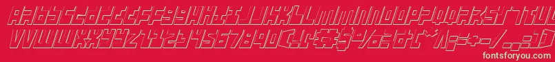 UfoHunter3DItalic Font – Green Fonts on Red Background