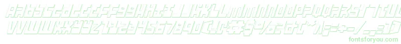 UfoHunter3DItalic-Schriftart – Grüne Schriften auf weißem Hintergrund