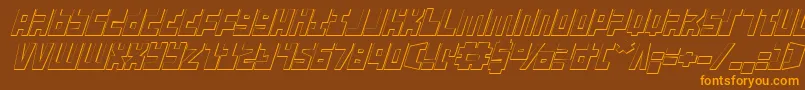UfoHunter3DItalic Font – Orange Fonts on Brown Background