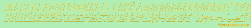UfoHunter3DItalic Font – Orange Fonts on Green Background