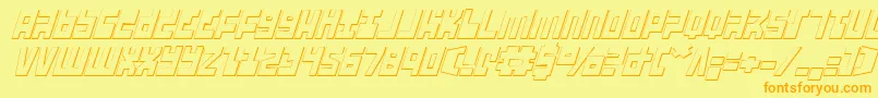 UfoHunter3DItalic Font – Orange Fonts on Yellow Background