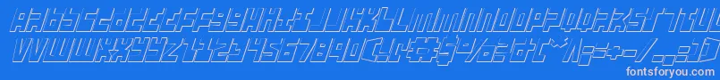 UfoHunter3DItalic Font – Pink Fonts on Blue Background