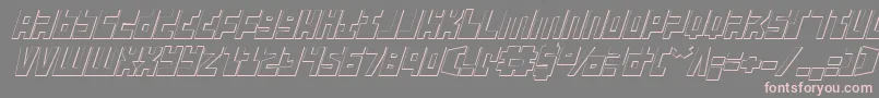 UfoHunter3DItalic Font – Pink Fonts on Gray Background