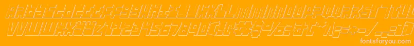 UfoHunter3DItalic Font – Pink Fonts on Orange Background