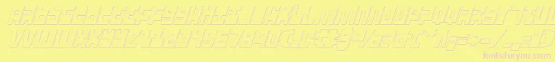 UfoHunter3DItalic Font – Pink Fonts on Yellow Background