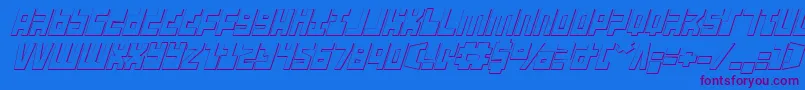 UfoHunter3DItalic Font – Purple Fonts on Blue Background