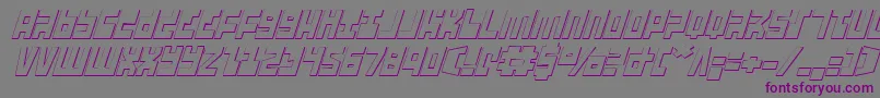UfoHunter3DItalic Font – Purple Fonts on Gray Background