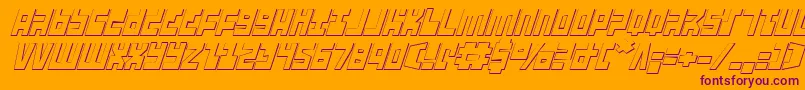 UfoHunter3DItalic Font – Purple Fonts on Orange Background