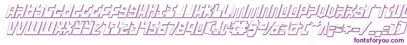 UfoHunter3DItalic Font – Purple Fonts on White Background