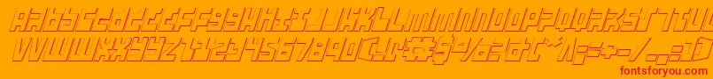 UfoHunter3DItalic Font – Red Fonts on Orange Background