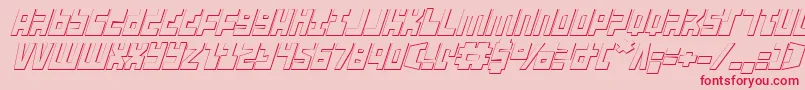 UfoHunter3DItalic Font – Red Fonts on Pink Background
