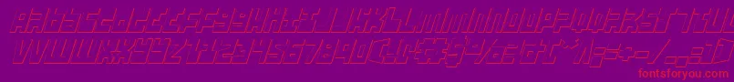 UfoHunter3DItalic Font – Red Fonts on Purple Background