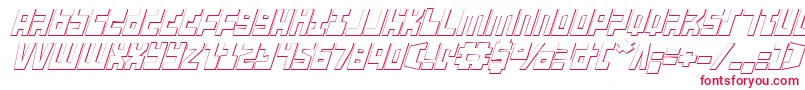 UfoHunter3DItalic Font – Red Fonts on White Background
