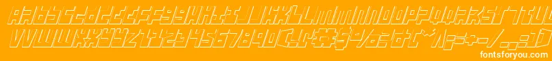 UfoHunter3DItalic Font – White Fonts on Orange Background