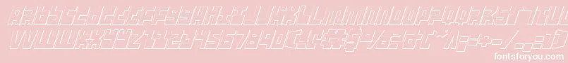 UfoHunter3DItalic Font – White Fonts on Pink Background