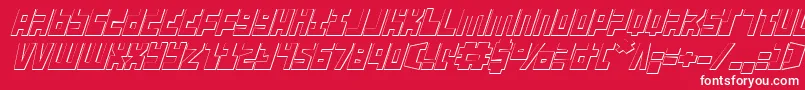 UfoHunter3DItalic Font – White Fonts on Red Background
