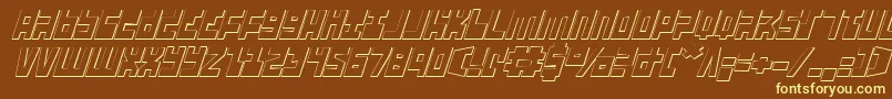 UfoHunter3DItalic Font – Yellow Fonts on Brown Background