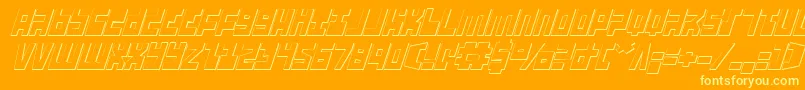 UfoHunter3DItalic Font – Yellow Fonts on Orange Background